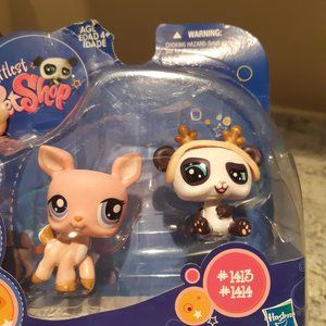 New Littlest Pet Shop - Pet Pairs - 1413 Deer, 1414 Panda